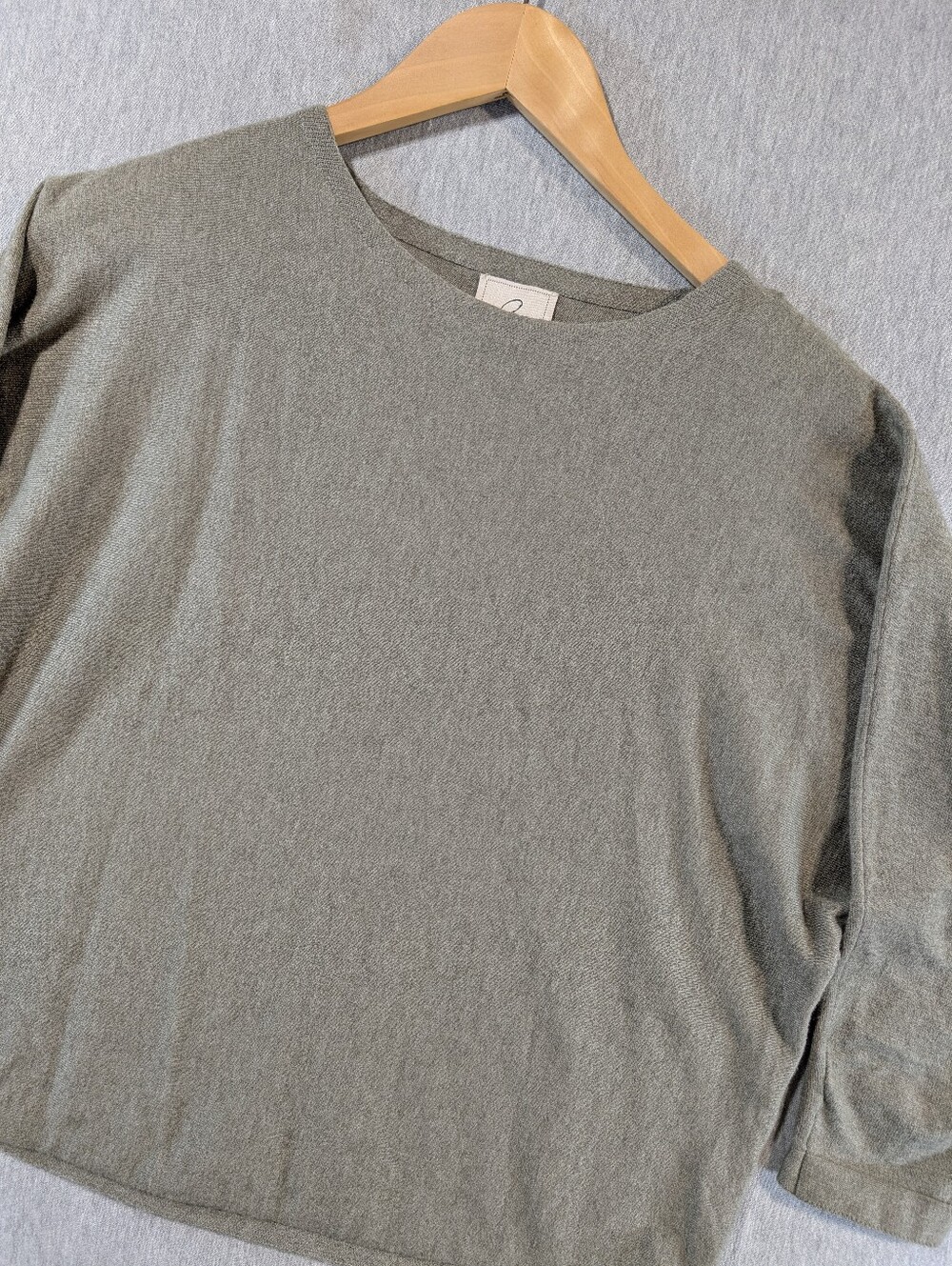 Sioni Rayon Blend Sweater Top Women's Large Olive Green 3/4 Sleeve